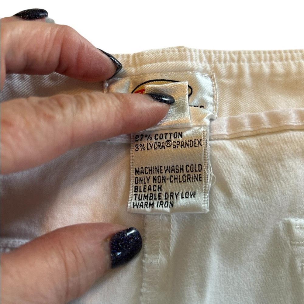 Talbots Womens White Chino Wide Leg Pants Slash Pockets Stretch 22WP 22 x 27 EUC - Picture 6 of 10